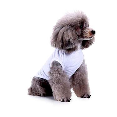 Imagem de Camiseta para cachorro YAODHAOD, camisetas para cachorro em branco, roupas para o verão, camisetas simples para animais de estimação para cães de médio porteYAODHAOD XL branco