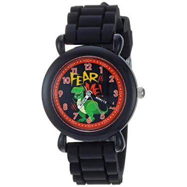 Imagem de Disney Relógio analógico de quartzo para meninos Toy Story 4 com pulseira de silicone, preto, 15 (modelo: WDS000734)