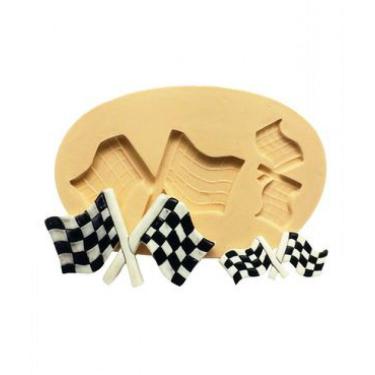 Imagem de Molde De Silicone Hot Wheels, Bandeira, Corrida, Carro