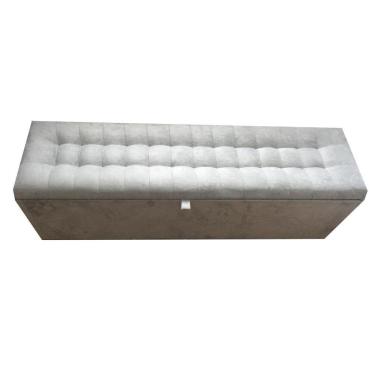 Imagem de Recamier Puff Baú Para Cama Box Queen Size - 1,58Cm - Cinza Claro