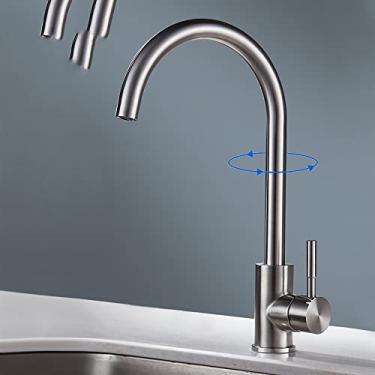 Imagem de 2 modos torneira de latão pullout extra longo esticamento torneira 360 graus multifuncional furo único misturador de cozinha pia de cozinha, um, china