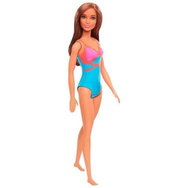Imagem de Boneca Barbie Praia Morena Maiô Azul - Mattel