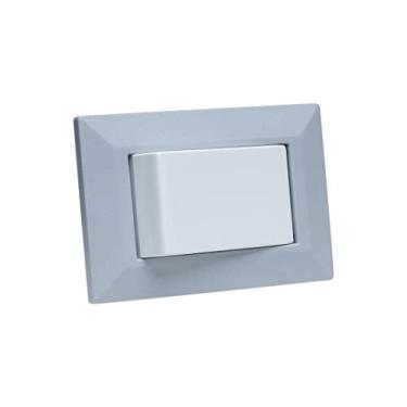 Imagem de Espelho de Tomada Simples Chanfrado com 1 Interruptor COR:CINZA