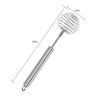 Imagem de Batedor De Ovo Manual De Aço Inoxidável Espiral Top Chef