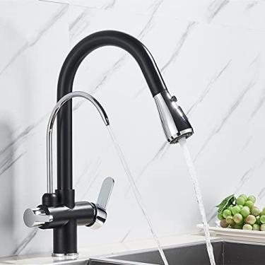 Imagem de Torneira de cozinha de água de purificação de ouro preto rotação de 360 ​​graus torneira de água pura filtrada guindaste multifuncional torneira misturadora Torneira, preto cromo A, China