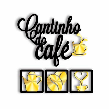 Imagem de KIT Quadros cantinho do café Premium 4 peças decoração gourmet