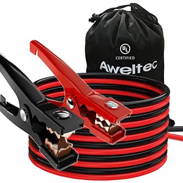 Imagem de AWELTEC Cabos jumper com certificação UL para carro, cabos de impulsionador resistentes de 3,5 m com bolsa de transporte (8 AWG x 3,5 m)