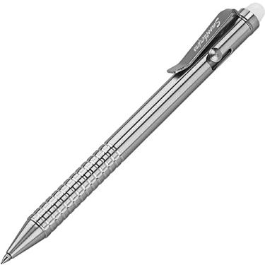 Imagem de SMOOTHERPRO Caneta de ação com parafusos apagáveis de aço inoxidável superior compatível com refil Pilot FriXion clipe de caneta durável para bolso EDC, coleção empresarial, cor natural (SSF010)