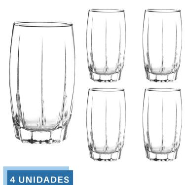 Imagem de Conjunto 4 Copos Vidro Transparente 374ML Amadeus Long Drink