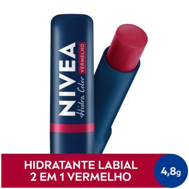 Imagem de Hidratante Labial Nivea Hidra Color 2 em 1 Vermelho 4,8g 4,8g