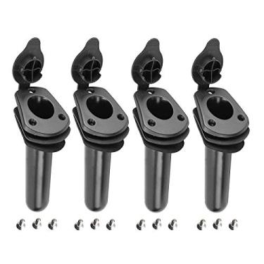 Imagem de NovelBee Pacote com 4 suportes de vara de pesca de plástico com tampa e parafusos de montagem