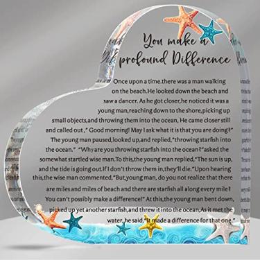 Imagem de Acrílico coração estrela do mar história lembrança professor apreciação presentes agradecimento enfermeira lembrança peso de papel para professores estudantes para mostrar apreciação cuidadores estudantes professores casamento