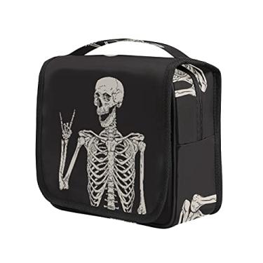 Imagem de Bolsa de Higiene Pessoal Pendurada Grande Bolsa de Viagem Cosmética Portátil Bolsa Organizadora de Viagem Impermeável, Caveira, One Size, Esportivo