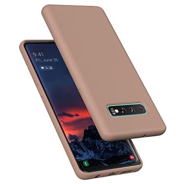 Imagem de E Segoi Capa projetada para Galaxy S10 Plus de 6,4 polegadas, S10+ capa à prova de choque de borracha gel de silicone líquido à prova de choque, almofada de forro de microfibra macia compatível com