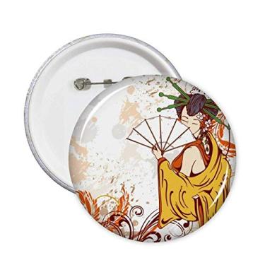 Imagem de JapanFan Folhas decoradas à mão alfinetes emblema botão decoração acessório 5 peças