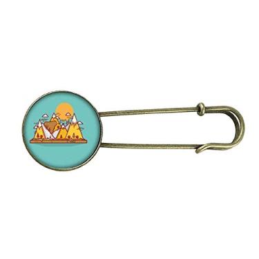 Imagem de Desenho animado urso montanha animal retrô broche de metal clipe jóias