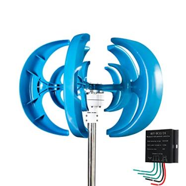 Imagem de Gerador de turbinas eólicas de 9000w com controlador, generador de moinho de vento de 5 lâminas, empresas de turbinas eólicas, kit de gerador de turbinas 12V/24V, para acampamento em casa, vermelho,48v