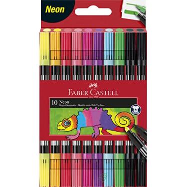 Imagem de Faber-Castell Canetas neon com ponta de feltro de ponta dupla – Conjunto de 10