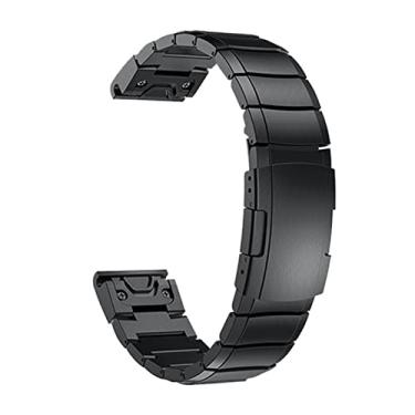 Imagem de WIKUNA Pulseira de relógio para Garmin Fenix 7 7X 7S 6 6X Pro 5 5XPlus 3HR Relógio de Aço Inoxidável de Liberação Rápida Easyfit 26 20 22MM Pulseira (Cor: Preto, Tamanho: Forerunner 935 945)