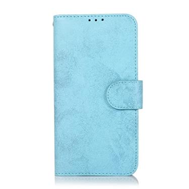 Imagem de LVCRFT Capa para iPhone 14/14 Plus/14 Pro/14 Pro Max, capa carteira de couro PU destacável, capa de telefone tipo carteira de couro dividida 2 em 1, capa de bolso magnético, azul claro, 14 Pro 6,1 polegadas