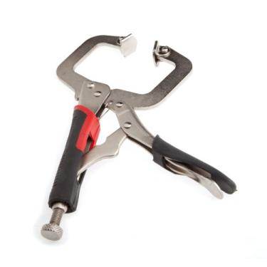 Imagem de Forney Grampo C 70216, trava com cabo almofadado, 22,8 cm, preto, vermelho e prata, médio
