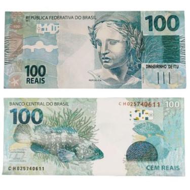 Nota Dinheiro 10,00 Reais Pct C/ 100 Cédulas S/ Valor Com.