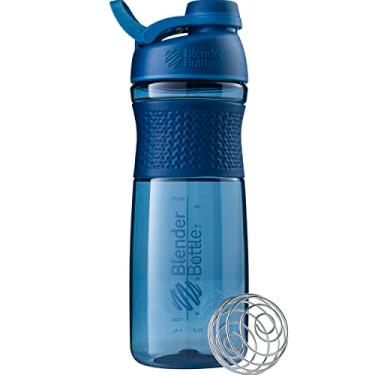 Imagem de BlenderBottle SportMixer Shaker Garrafa Perfeita para Shakes de Proteína e Pré-Treino, 800 ml, Azul Marinho