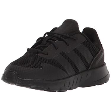 Imagem de adidas Originals Tênis de skate unissex infantil Zx 1k com elástico, Preto/Preto/Preto, 5 Toddler