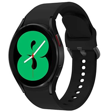 Imagem de Pulseira para Galaxy Watch 5 de 40 mm e 44 mm/Galaxy Watch 5 Pro 45 mm/Galaxy Watch 4 40 mm 44 mm/Galaxy Watch 4 Classic Band 42 mm 46 mm, pulseira esportiva de silicone de 20 mm, pulseira feminina e masculina, preta oficial
