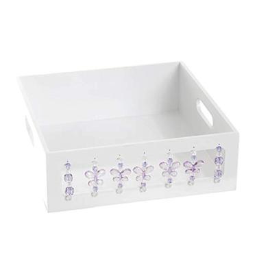 Imagem de Potinho de Mel Bandeja Borboletas Quarto Bebê Infantil Menina Branco/ Lilás