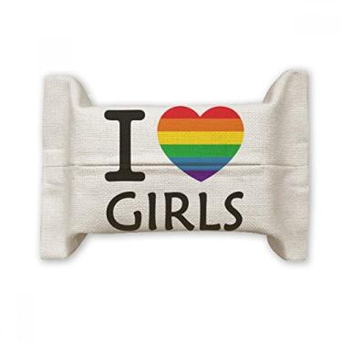 Imagem de Transgênero Bisexuals Heart LGBT Suporte de capa de papel para lenços faciais Saco de linho de algodão