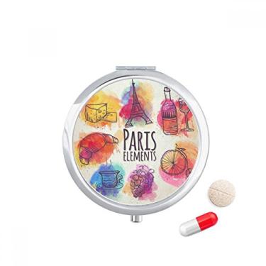 Imagem de Caixa de comprimidos Colorful Life França Torre Eiffel Paris com bolso para remédios