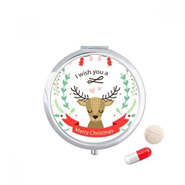 Imagem de Caixa de comprimidos com estampa de cervo de Natal para remédios