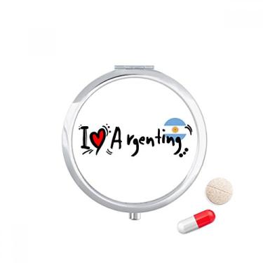 Imagem de I Love Argenting Bandeira de Palavra Love Heart Illustration Caixa de Armazenamento de Remédio Dispensador de Recipiente