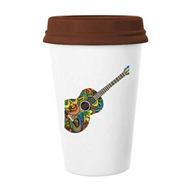 Imagem de Caneca de cerâmica com estampa de instrumento musical de guitarra, caneca de vidro para beber café