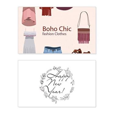 Imagem de Bohe mia wind Fashion Clothes Girl New Year Festival Greeting Card Bless Message Gift