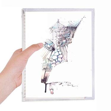 Imagem de Caderno de pintura em aquarela para construção de arquitetura barroca com folhas soltas diário recarregável