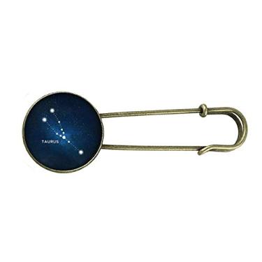 Imagem de Broche de metal retrô com símbolo do zodíaco da Constelação Taurus