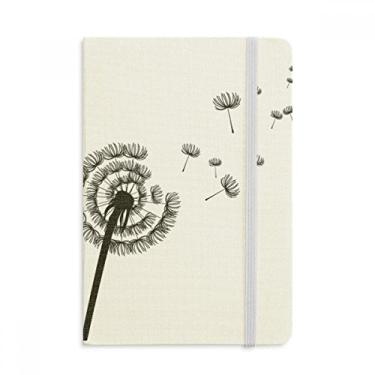 Imagem de Caderno de flores com desenho de dente-de-leão oficial de tecido capa dura diário clássico