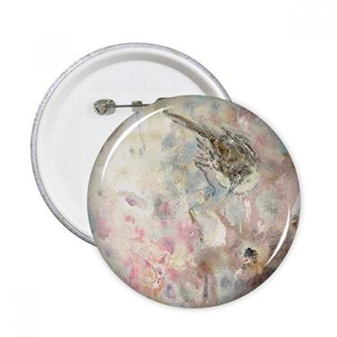 Imagem de January Lotus XJJ Pintura a óleo Pinos Redondo Emblema Decoração Roupas 5 peças Presente