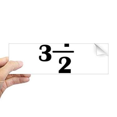 Imagem de DIYthinker Adesivo retangular Numerical Three and One Over Two para janela de notebook