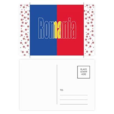 Imagem de Cartão postal com nome da bandeira do país da Romênia, Natal, celebração, cartão postal de bênção