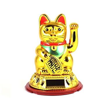 Imagem de Manekineko Gato da Sorte energia Solar Dourado japones