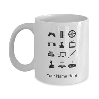 Imagem de SpreadPassion Caneca personalizada de videogame - Xícara de café para videogame - ideia de presentes de videogame para crianças meninos e meninas amam - Caneca de café de 325 ml