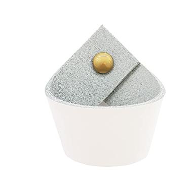 Imagem de Puxador Coxi Parafuso - Couro Legítimo Branco - Parafuso Dourado