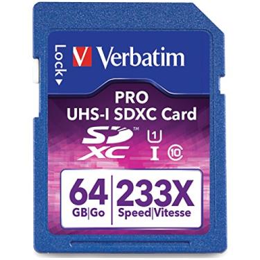 Imagem de Verbatim Cartão de memória flash SDXC de 64 GB, preto 97466