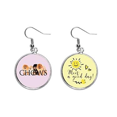 Imagem de Chow Chinês Pet Hair Art Deco Presente Fashion Ear Drop Sun Flower Brinco Joia Fashion