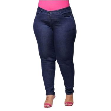 Imagem de Calça Jeans Básica Feminina Plus Size Cigarrete Amaciada com Elastano Shyros 48-56