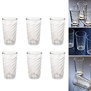 Imagem de Jogo 6 Copos Água Suco Vidro Conjunto 350ml 13 X 7,5 Cor:Branco