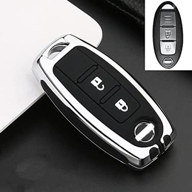 Imagem de WSWJDW Porta-chaves do carro capa porta-chaves com anel porta-chaves, adequado para Nissan X-Trail T32 Murano Qashqai Versa Tidda Cubo Infiniti EX FX G25 FX35 EX, 2